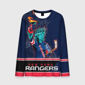 Мужской лонгслив 3D с принтом New York Rangers в Курске, 100% полиэстер | длинные рукава, круглый вырез горловины, полуприлегающий силуэт | new york rangers | nhl | stanley cup | кубок стенли | кубок стэнли | нхл | нью йорк рейнджерс | нью йорк рейнджеры | рейнджеры | хоккей | хоккейный клуб
