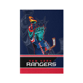 Обложка для паспорта матовая кожа с принтом New York Rangers в Курске, натуральная матовая кожа | размер 19,3 х 13,7 см; прозрачные пластиковые крепления | new york rangers | nhl | stanley cup | кубок стенли | кубок стэнли | нхл | нью йорк рейнджерс | нью йорк рейнджеры | рейнджеры | хоккей | хоккейный клуб