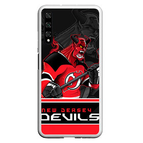 Чехол для Honor 20 с принтом New Jersey Devils в Курске, Силикон | Область печати: задняя сторона чехла, без боковых панелей | Тематика изображения на принте: new jersey devils | nhl | stanley cup | дъяволы нью джерси | калинин | кубок стенли | кубок стэнли | нхл | нью джерси девилз | хоккей | хоккейный клуб