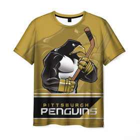 Мужская футболка 3D с принтом Pittsburgh Penguins в Курске, 100% полиэфир | прямой крой, круглый вырез горловины, длина до линии бедер | nhl | pittsburgh penguins | stanley cup | кросби | кубок стенли | кубок стэнли | малкин | нхл | пингвинс | питтсбург пингвинз | сидни кросби | хоккей | хоккейный клуб