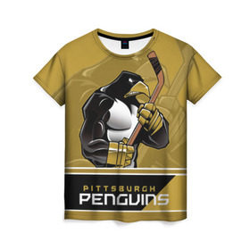 Женская футболка 3D с принтом Pittsburgh Penguins в Курске, 100% полиэфир ( синтетическое хлопкоподобное полотно) | прямой крой, круглый вырез горловины, длина до линии бедер | nhl | pittsburgh penguins | stanley cup | кросби | кубок стенли | кубок стэнли | малкин | нхл | пингвинс | питтсбург пингвинз | сидни кросби | хоккей | хоккейный клуб