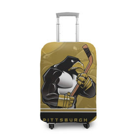 Чехол для чемодана 3D с принтом Pittsburgh Penguins в Курске, 86% полиэфир, 14% спандекс | двустороннее нанесение принта, прорези для ручек и колес | nhl | pittsburgh penguins | stanley cup | кросби | кубок стенли | кубок стэнли | малкин | нхл | пингвинс | питтсбург пингвинз | сидни кросби | хоккей | хоккейный клуб