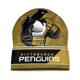 Шапка 3D с принтом Pittsburgh Penguins в Курске, 100% полиэстер | универсальный размер, печать по всей поверхности изделия | nhl | pittsburgh penguins | stanley cup | кросби | кубок стенли | кубок стэнли | малкин | нхл | пингвинс | питтсбург пингвинз | сидни кросби | хоккей | хоккейный клуб