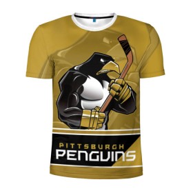 Мужская футболка 3D спортивная с принтом Pittsburgh Penguins в Курске, 100% полиэстер с улучшенными характеристиками | приталенный силуэт, круглая горловина, широкие плечи, сужается к линии бедра | Тематика изображения на принте: nhl | pittsburgh penguins | stanley cup | кросби | кубок стенли | кубок стэнли | малкин | нхл | пингвинс | питтсбург пингвинз | сидни кросби | хоккей | хоккейный клуб