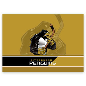 Поздравительная открытка с принтом Pittsburgh Penguins в Курске, 100% бумага | плотность бумаги 280 г/м2, матовая, на обратной стороне линовка и место для марки
 | nhl | pittsburgh penguins | stanley cup | кросби | кубок стенли | кубок стэнли | малкин | нхл | пингвинс | питтсбург пингвинз | сидни кросби | хоккей | хоккейный клуб