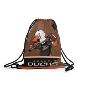 Рюкзак-мешок 3D с принтом Anaheim Ducks в Курске, 100% полиэстер | плотность ткани — 200 г/м2, размер — 35 х 45 см; лямки — толстые шнурки, застежка на шнуровке, без карманов и подкладки | anaheim ducks | nhl | stanley cup | кубок стенли | кубок стэнли | нхл | хоккей | хоккейный клуб
