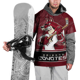 Накидка на куртку 3D с принтом Arizona Coyotes в Курске, 100% полиэстер |  | arizona coyotes | nhl | stanley cup | аризона койотис | аризона койоты | кубок стенли | кубок стэнли | нхл | хоккей | хоккейный клуб