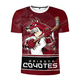 Мужская футболка 3D спортивная с принтом Arizona Coyotes в Курске, 100% полиэстер с улучшенными характеристиками | приталенный силуэт, круглая горловина, широкие плечи, сужается к линии бедра | arizona coyotes | nhl | stanley cup | аризона койотис | аризона койоты | кубок стенли | кубок стэнли | нхл | хоккей | хоккейный клуб