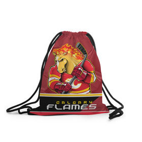 Рюкзак-мешок 3D с принтом Calgary Flames в Курске, 100% полиэстер | плотность ткани — 200 г/м2, размер — 35 х 45 см; лямки — толстые шнурки, застежка на шнуровке, без карманов и подкладки | calgary flames | nhl | stanley cup | калгари флэймз | кубок стенли | кубок стэнли | нхл | флэймс | хоккей | хоккейный клуб
