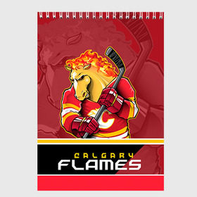 Скетчбук с принтом Calgary Flames в Курске, 100% бумага
 | 48 листов, плотность листов — 100 г/м2, плотность картонной обложки — 250 г/м2. Листы скреплены сверху удобной пружинной спиралью | calgary flames | nhl | stanley cup | калгари флэймз | кубок стенли | кубок стэнли | нхл | флэймс | хоккей | хоккейный клуб