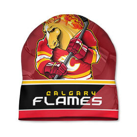 Шапка 3D с принтом Calgary Flames в Курске, 100% полиэстер | универсальный размер, печать по всей поверхности изделия | calgary flames | nhl | stanley cup | калгари флэймз | кубок стенли | кубок стэнли | нхл | флэймс | хоккей | хоккейный клуб