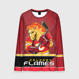 Мужской лонгслив 3D с принтом Calgary Flames в Курске, 100% полиэстер | длинные рукава, круглый вырез горловины, полуприлегающий силуэт | calgary flames | nhl | stanley cup | калгари флэймз | кубок стенли | кубок стэнли | нхл | флэймс | хоккей | хоккейный клуб