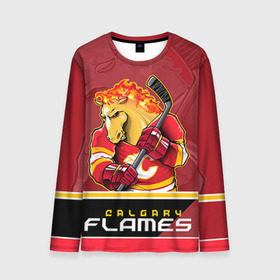 Мужской лонгслив 3D с принтом Calgary Flames в Курске, 100% полиэстер | длинные рукава, круглый вырез горловины, полуприлегающий силуэт | Тематика изображения на принте: calgary flames | nhl | stanley cup | калгари флэймз | кубок стенли | кубок стэнли | нхл | флэймс | хоккей | хоккейный клуб