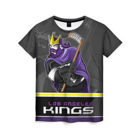 Женская футболка 3D с принтом Los Angeles Kings в Курске, 100% полиэфир ( синтетическое хлопкоподобное полотно) | прямой крой, круглый вырез горловины, длина до линии бедер | los angeles kings | nhl | stanley cup | кубок стенли | кубок стэнли | лос анджелес кингз | лос анжелес короли | нхл | хоккей | хоккейный клуб