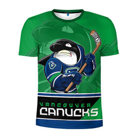 Мужская футболка 3D спортивная с принтом Vancouver Canucks в Курске, 100% полиэстер с улучшенными характеристиками | приталенный силуэт, круглая горловина, широкие плечи, сужается к линии бедра | nhl | stanley cup | vancouver canucks | ванкувер | ванкувер кэнакс | кубок стенли | кубок стэнли | нхл | трямкин | хоккей | хоккейный клуб