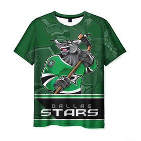 Мужская футболка 3D с принтом Dallas Stars в Курске, 100% полиэфир | прямой крой, круглый вырез горловины, длина до линии бедер | dallas stars | nhl | stanley cup | даллас | даллас старз | кубок стенли | кубок стэнли | ничушкин | нхл | хоккей | хоккейный клуб