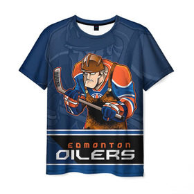 Мужская футболка 3D с принтом Edmonton Oilers в Курске, 100% полиэфир | прямой крой, круглый вырез горловины, длина до линии бедер | edmonton oilers | nhl | stanley cup | кубок стенли | кубок стэнли | нхл | хоккей | хоккейный клуб | эдмонтон | эдмонтон ойлерз | якупов