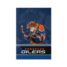 Обложка для паспорта матовая кожа с принтом Edmonton Oilers в Курске, натуральная матовая кожа | размер 19,3 х 13,7 см; прозрачные пластиковые крепления | edmonton oilers | nhl | stanley cup | кубок стенли | кубок стэнли | нхл | хоккей | хоккейный клуб | эдмонтон | эдмонтон ойлерз | якупов