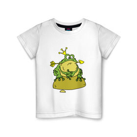 Детская футболка хлопок с принтом Царевна лягушка в Курске, 100% хлопок | круглый вырез горловины, полуприлегающий силуэт, длина до линии бедер | сказка | стрела