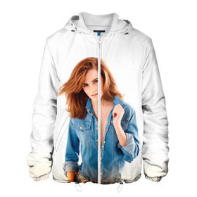 Мужская куртка 3D с принтом Emma Watson в Курске, ткань верха — 100% полиэстер, подклад — флис | прямой крой, подол и капюшон оформлены резинкой с фиксаторами, два кармана без застежек по бокам, один большой потайной карман на груди. Карман на груди застегивается на липучку | знаменитости