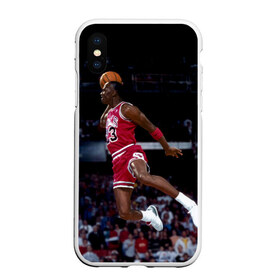 Чехол для iPhone XS Max матовый с принтом Michael Jordan в Курске, Силикон | Область печати: задняя сторона чехла, без боковых панелей | michael jordan | баскетбол | майкл джордан | нба