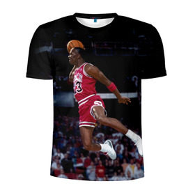 Мужская футболка 3D спортивная с принтом Michael Jordan в Курске, 100% полиэстер с улучшенными характеристиками | приталенный силуэт, круглая горловина, широкие плечи, сужается к линии бедра | michael jordan | баскетбол | майкл джордан | нба