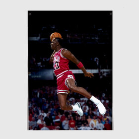 Постер с принтом Michael Jordan в Курске, 100% бумага
 | бумага, плотность 150 мг. Матовая, но за счет высокого коэффициента гладкости имеет небольшой блеск и дает на свету блики, но в отличии от глянцевой бумаги не покрыта лаком | michael jordan | баскетбол | майкл джордан | нба