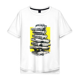 Мужская футболка хлопок Oversize с принтом Дерби в Курске, 100% хлопок | свободный крой, круглый ворот, “спинка” длиннее передней части | авто | автомобиль | железо | маслкар | машина | машины