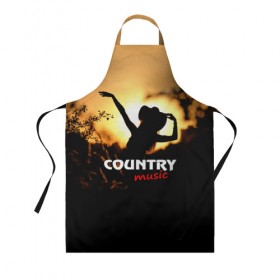 Фартук 3D с принтом Country music в Курске, 100% полиэстер | общий размер — 65 х 85 см, ширина нагрудника — 26 см, горловина — 53 см, длина завязок — 54 см, общий обхват в поясе — 173 см. Принт на завязках и на горловине наносится с двух сторон, на основной части фартука — только с внешней стороны | Тематика изображения на принте: country | music | девушка | кантри | ковбой | мелодия | музыка | шляпа