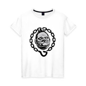 Женская футболка хлопок с принтом pudge в Курске, 100% хлопок | прямой крой, круглый вырез горловины, длина до линии бедер, слегка спущенное плечо | 