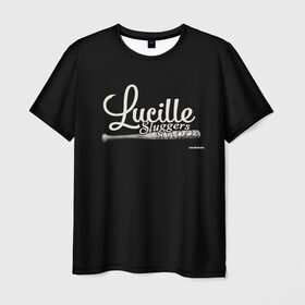 Мужская футболка 3D с принтом Lucille Sluggers 4 в Курске, 100% полиэфир | прямой крой, круглый вырез горловины, длина до линии бедер | the walking dead | бита | зомби | ниган | ужасы | ходячие