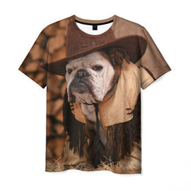 Мужская футболка 3D с принтом Bulldog 6 в Курске, 100% полиэфир | прямой крой, круглый вырез горловины, длина до линии бедер | bulldog blogger | tecuaniventura | блоггер | бульдог | бульдог блоггер | животные | карамелька | собаки