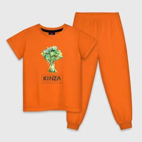Детская пижама хлопок с принтом KINZA в Курске, 100% хлопок |  брюки и футболка прямого кроя, без карманов, на брюках мягкая резинка на поясе и по низу штанин
 | kenzo | kinza | антибренд | бренд | кензо | кинза | пародии
