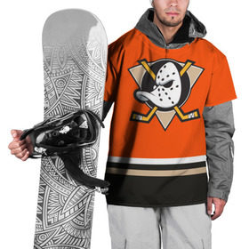 Накидка на куртку 3D с принтом Anaheim Ducks в Курске, 100% полиэстер |  | хоккей