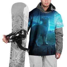 Накидка на куртку 3D с принтом Blue Moon в Курске, 100% полиэстер |  | пейзаж | фантастический