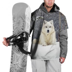 Накидка на куртку 3D с принтом Snow в Курске, 100% полиэстер |  | белый | зима | снег