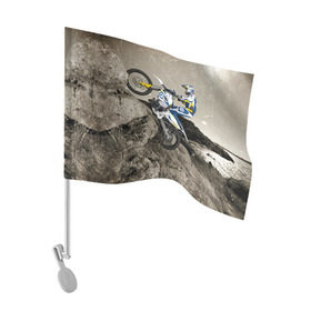 Флаг для автомобиля с принтом husqvarna в Курске, 100% полиэстер | Размер: 30*21 см | Тематика изображения на принте: husqvarna
