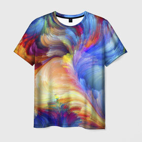 Мужская футболка 3D с принтом Краски в Курске, 100% полиэфир | прямой крой, круглый вырез горловины, длина до линии бедер | абстракция | краски | узор | цвет