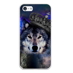 Чехол для iPhone 5/5S матовый с принтом King Wolf в Курске, Силикон | Область печати: задняя сторона чехла, без боковых панелей | животное | зверь | космос | природа волк | русь | славяне