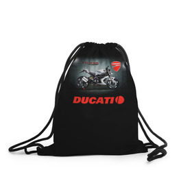 Рюкзак-мешок 3D с принтом Ducati 4 в Курске, 100% полиэстер | плотность ткани — 200 г/м2, размер — 35 х 45 см; лямки — толстые шнурки, застежка на шнуровке, без карманов и подкладки | ducati | moto | дукати | мото | мотоцикл | мотоциклы