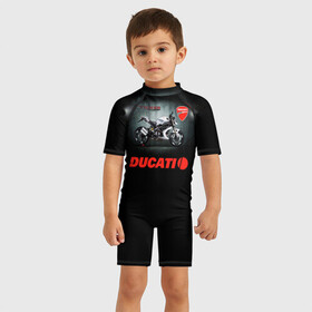 Детский купальный костюм 3D с принтом Ducati 4 в Курске, Полиэстер 85%, Спандекс 15% | застежка на молнии на спине | ducati | moto | дукати | мото | мотоцикл | мотоциклы