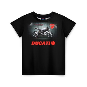 Детская футболка 3D с принтом Ducati 4 в Курске, 100% гипоаллергенный полиэфир | прямой крой, круглый вырез горловины, длина до линии бедер, чуть спущенное плечо, ткань немного тянется | Тематика изображения на принте: ducati | moto | дукати | мото | мотоцикл | мотоциклы