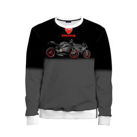 Детский свитшот 3D с принтом Ducati 2 в Курске, 100% полиэстер | свободная посадка, прямой крой, мягкая тканевая резинка на рукавах и понизу свитшота | Тематика изображения на принте: ducati | moto | дукати | мото | мотоцикл | мотоциклы