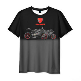 Мужская футболка 3D с принтом Ducati 2 в Курске, 100% полиэфир | прямой крой, круглый вырез горловины, длина до линии бедер | Тематика изображения на принте: ducati | moto | дукати | мото | мотоцикл | мотоциклы