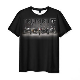 Мужская футболка 3D с принтом Triumph 5 в Курске, 100% полиэфир | прямой крой, круглый вырез горловины, длина до линии бедер | moto | triumph | мотоцикл | мотоциклы | триумф
