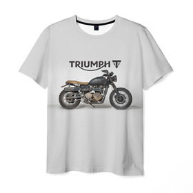 Мужская футболка 3D с принтом Triumph 2 в Курске, 100% полиэфир | прямой крой, круглый вырез горловины, длина до линии бедер | Тематика изображения на принте: moto | triumph | мотоцикл | мотоциклы | триумф