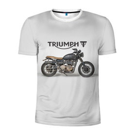 Мужская футболка 3D спортивная с принтом Triumph 2 в Курске, 100% полиэстер с улучшенными характеристиками | приталенный силуэт, круглая горловина, широкие плечи, сужается к линии бедра | Тематика изображения на принте: moto | triumph | мотоцикл | мотоциклы | триумф