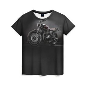 Женская футболка 3D с принтом Triumph 1 в Курске, 100% полиэфир ( синтетическое хлопкоподобное полотно) | прямой крой, круглый вырез горловины, длина до линии бедер | moto | triumph | мотоцикл | мотоциклы | триумф