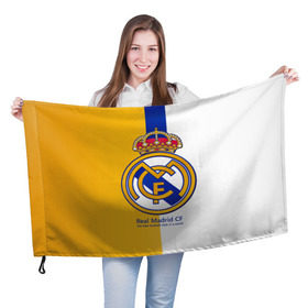 Флаг 3D с принтом Real Madrid CF в Курске, 100% полиэстер | плотность ткани — 95 г/м2, размер — 67 х 109 см. Принт наносится с одной стороны | football | испания | клуб | мадрид | реал | фк | футбольный