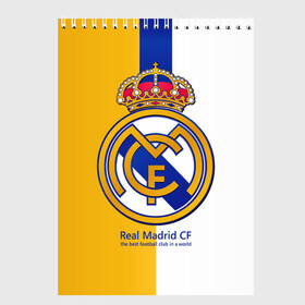 Скетчбук с принтом Real Madrid CF в Курске, 100% бумага
 | 48 листов, плотность листов — 100 г/м2, плотность картонной обложки — 250 г/м2. Листы скреплены сверху удобной пружинной спиралью | football | испания | клуб | мадрид | реал | фк | футбольный
